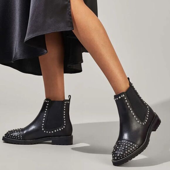 Kurt Geiger Shoes - Kurt Geiger London Raven Studded Boots Black